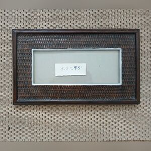 Brown Woven Wood Photo 3.5"x9.5" Frame 8.5" X 14.5"